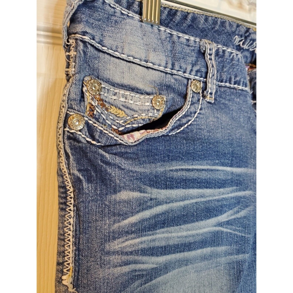 Maurices Shorts Size 9/10 Blue Distressed Summer Button Zipper - Picture 3 of 6